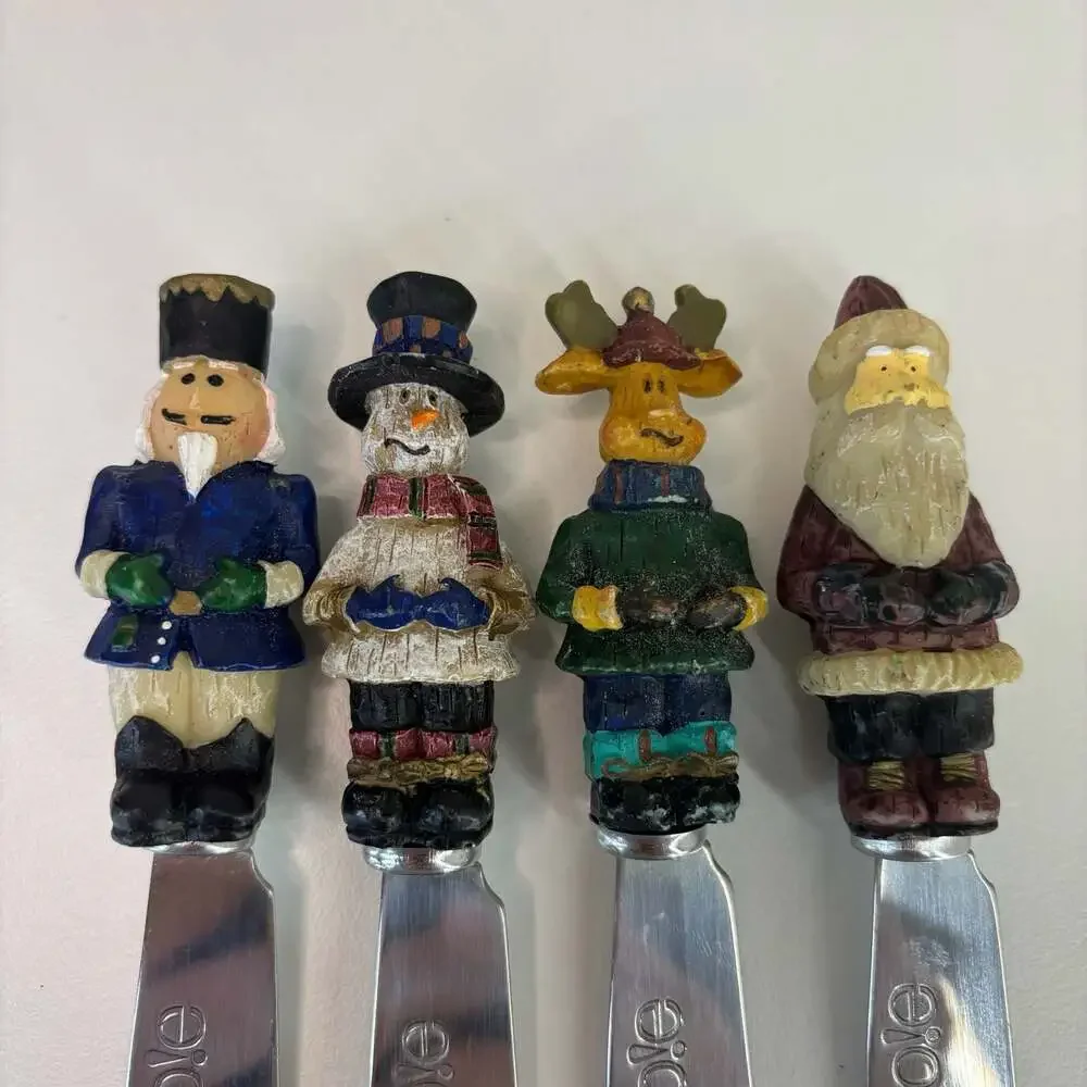 Joie Christmas Holiday Cheese Spreaders Set of 4
